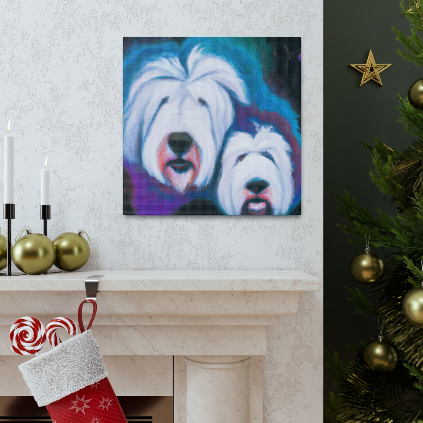 "Surreal Old English Sheepdog". - Canvas