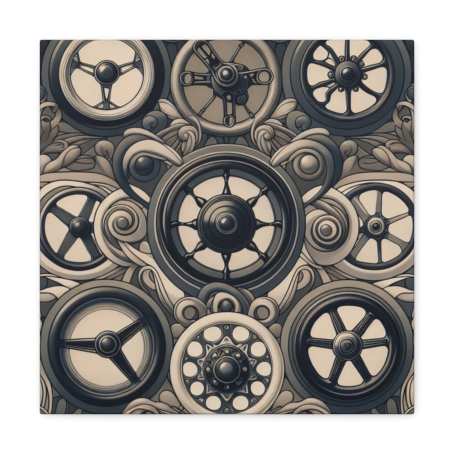 "Wheeling Elegance: Art Nouveau" - Canvas