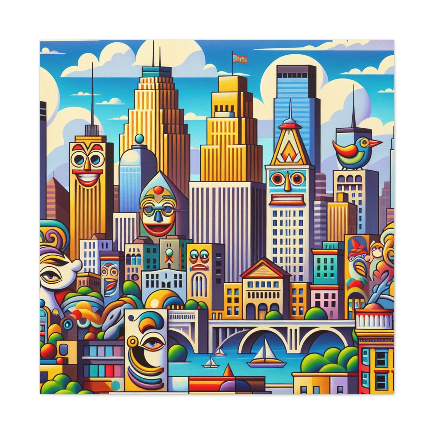 Cityscape Symphony Minneapolis - Canvas