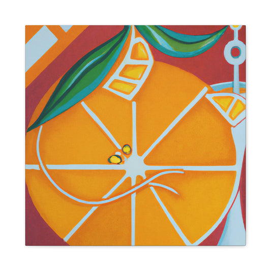 "Orange, Art Deco Glow" - Canvas