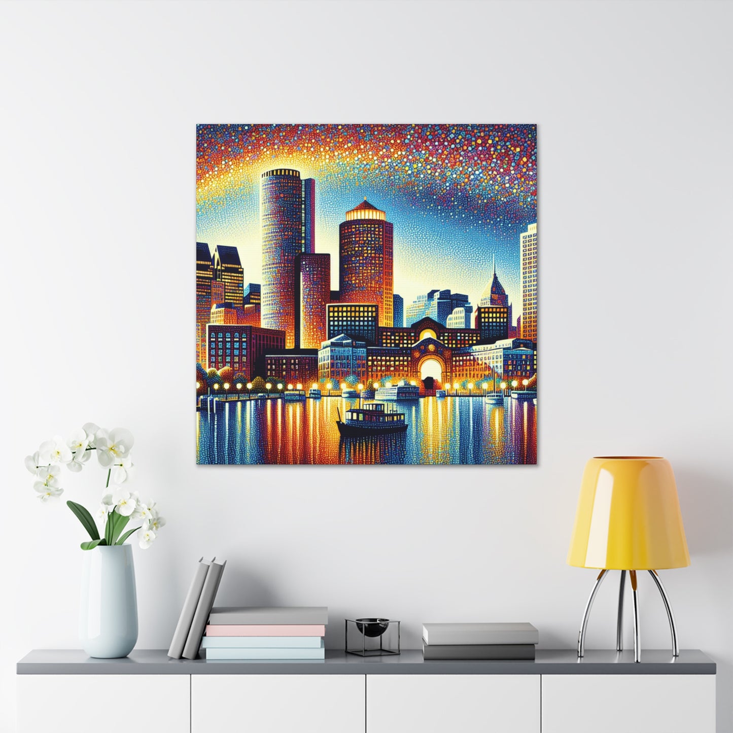 "Dotting the Boston Sun" - Canvas