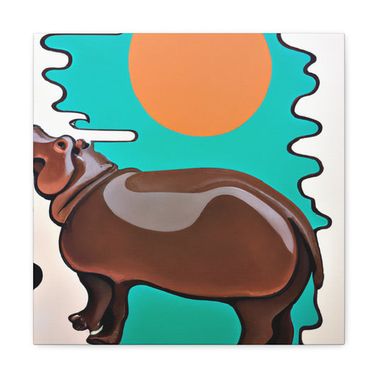 Swimming Hippo Dreams - Canvas