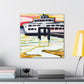 Ferry in Reflection. - Canvas