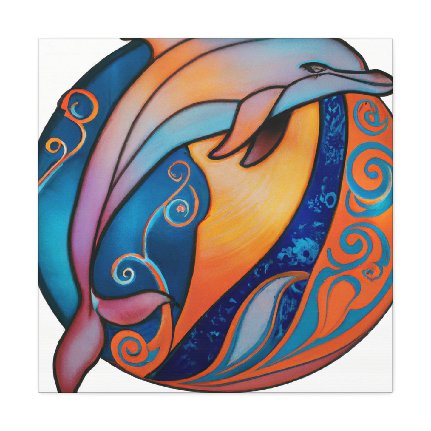 "Dancing Dolphin Splendor" - Canvas