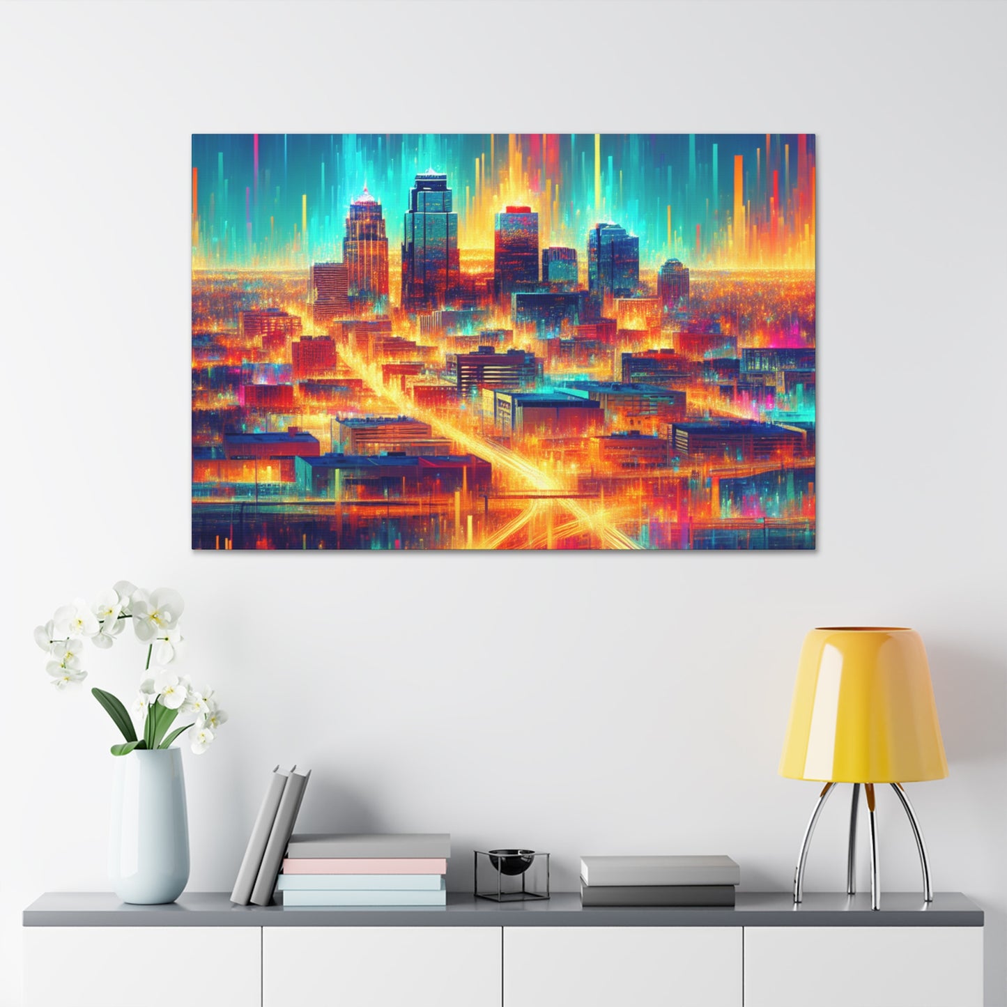 "Emerald City's Vibrant Symphony" - Canvas