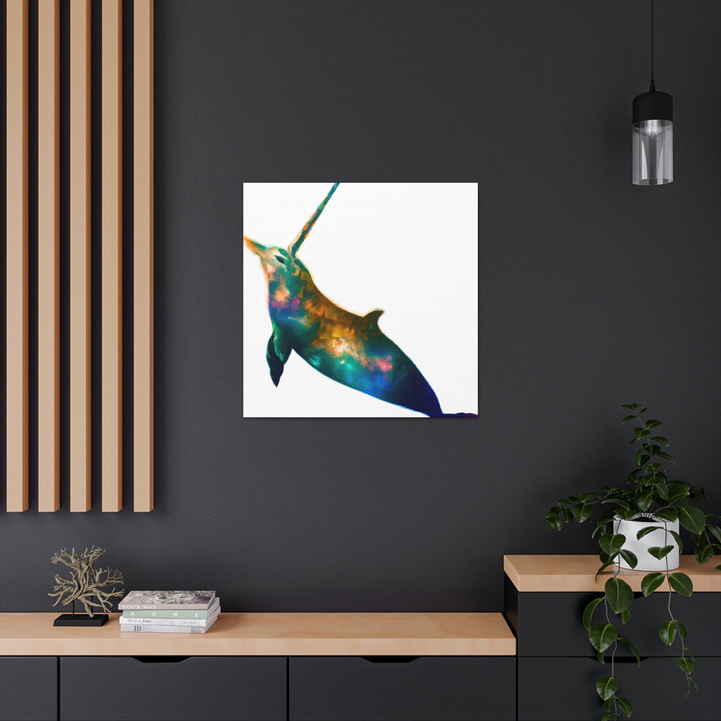 "Narwhal Digital Dreamscape" - Canvas