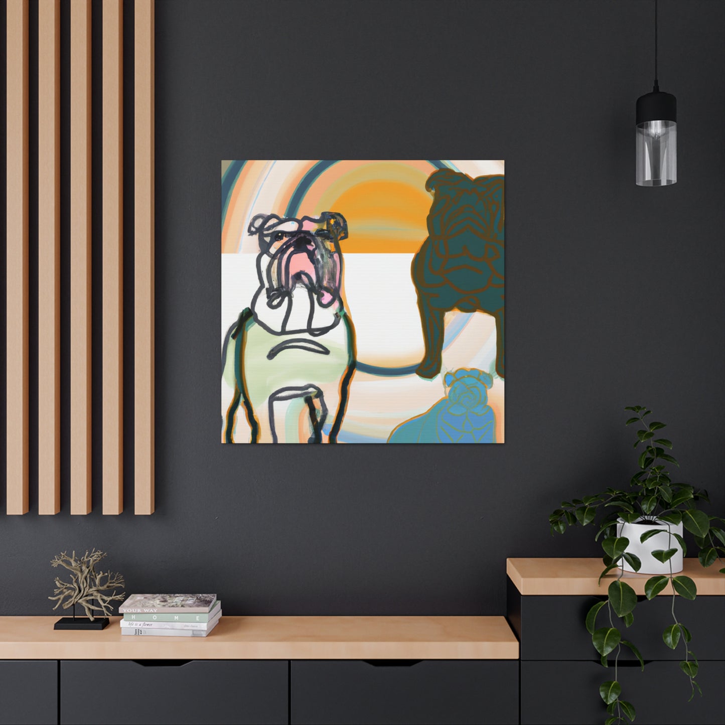 "Surreal Bulldog Dreamscape" - Canvas