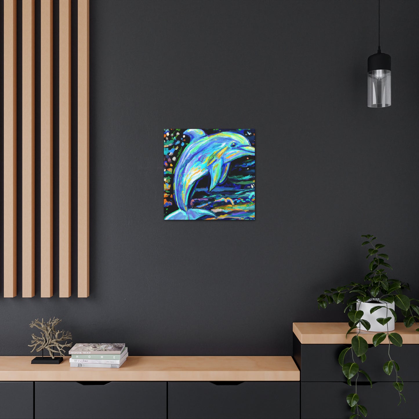 Dancing Dolphin Fauvism - Canvas