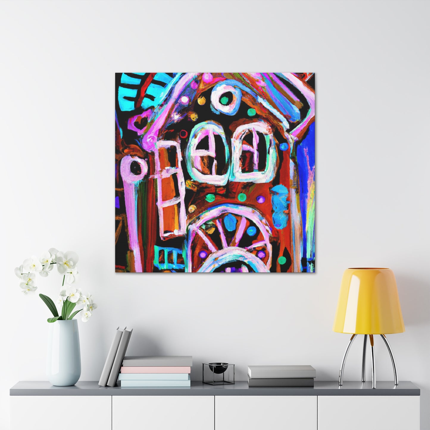 Gingerbread House Glows - Canvas