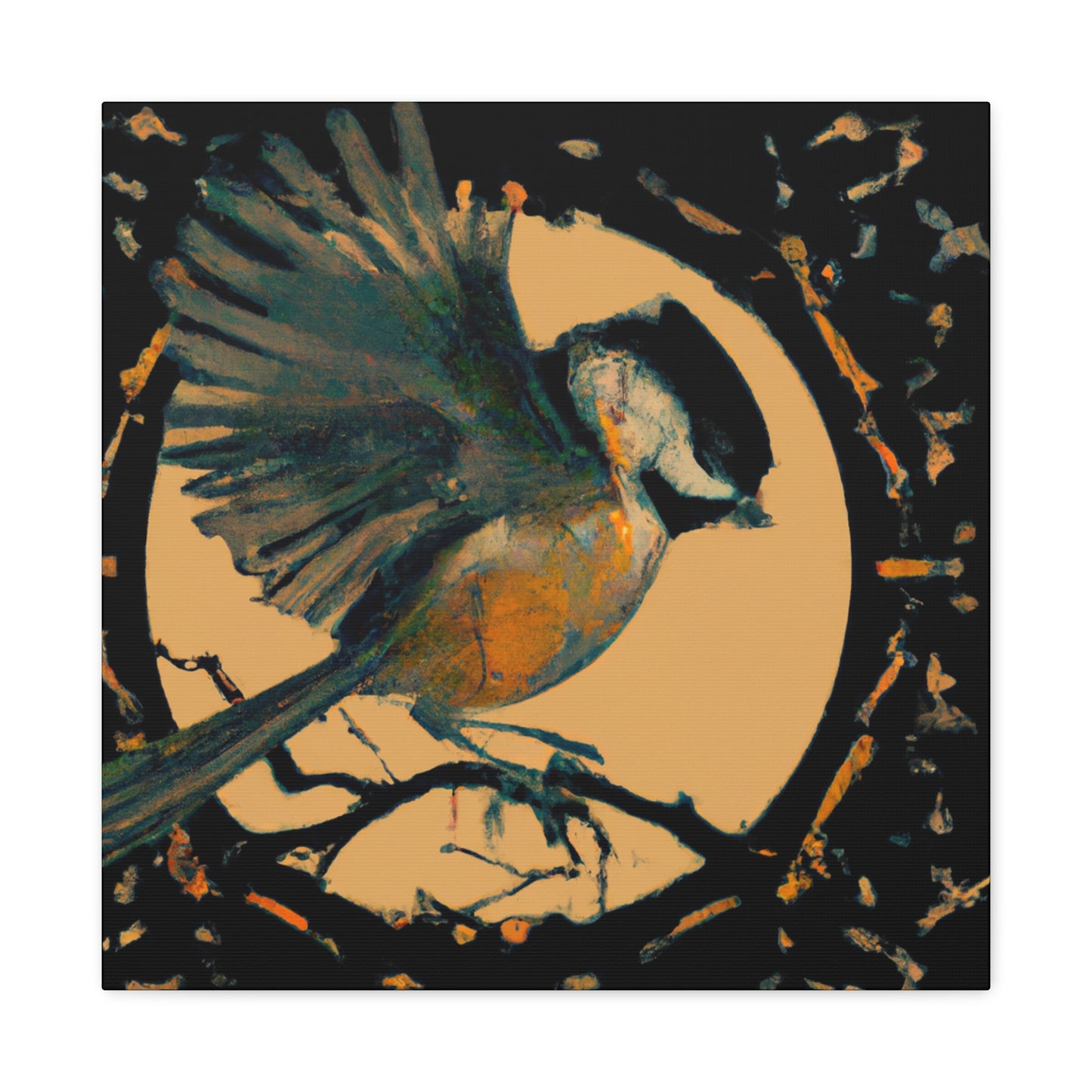 "Titmouse in Art Deco" - Canvas