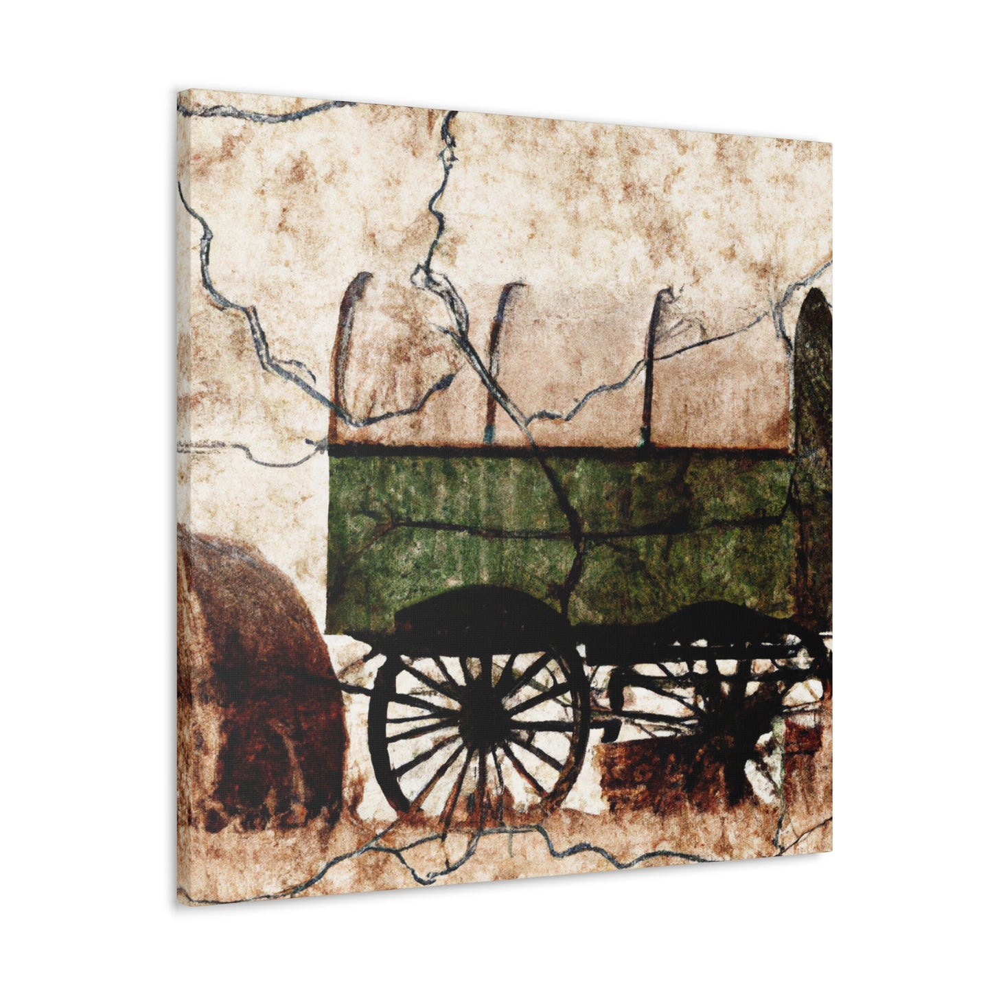 "Hay Wagon in Deco" - Canvas