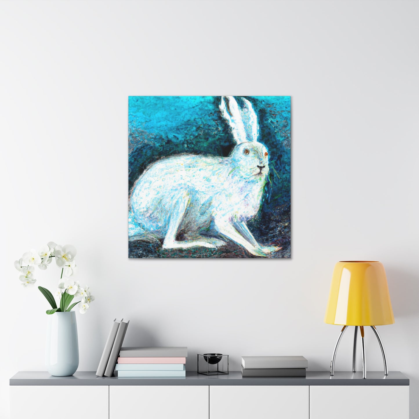 "Arctic Hares in Winter" - Canvas