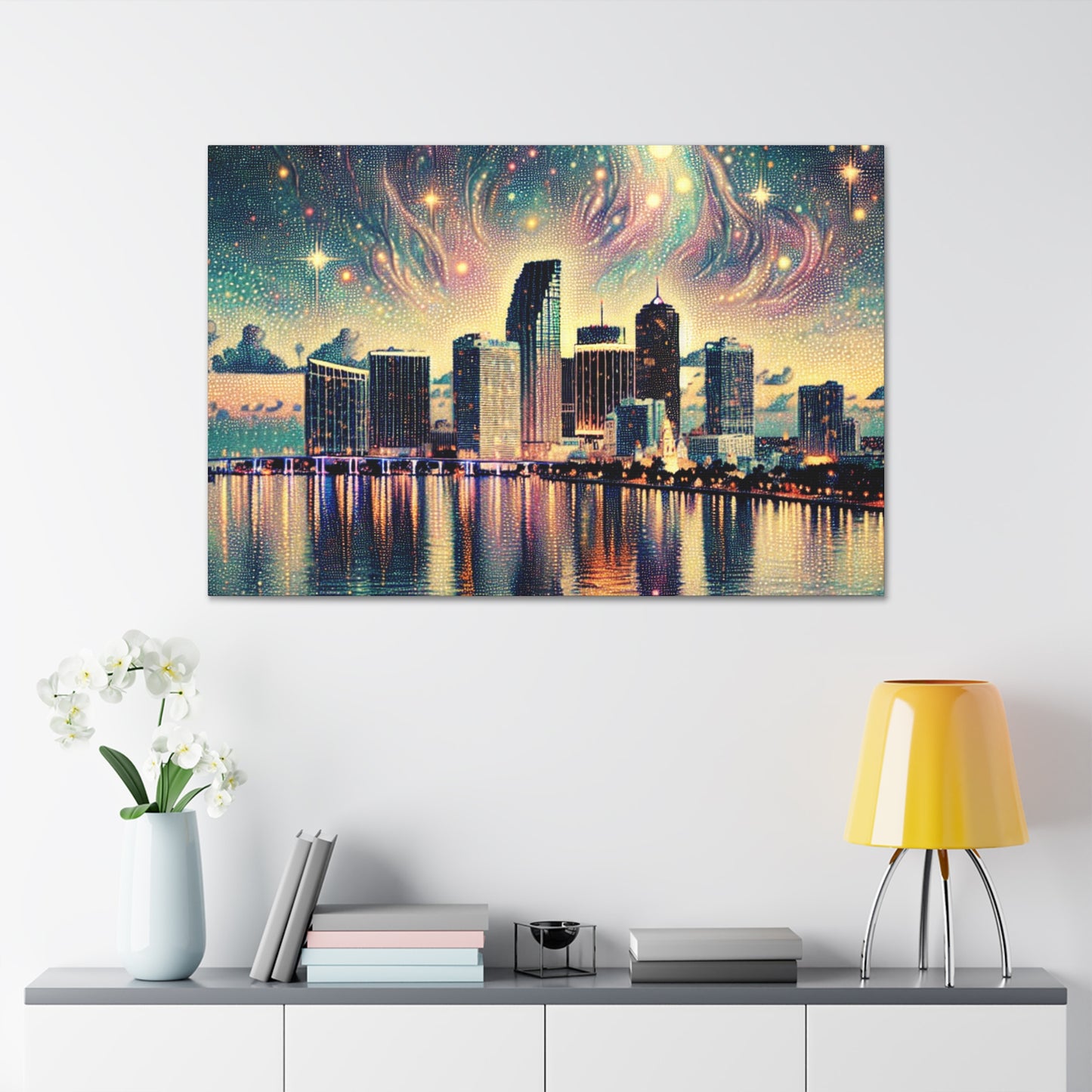 "Aqua Sunsets Bloom" - Canvas