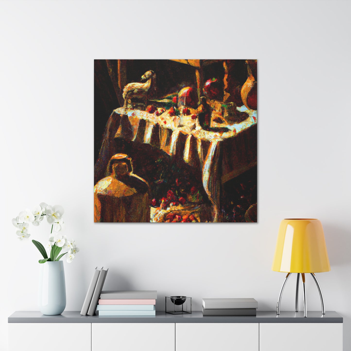 "Holy Night Manger Scene" - Canvas