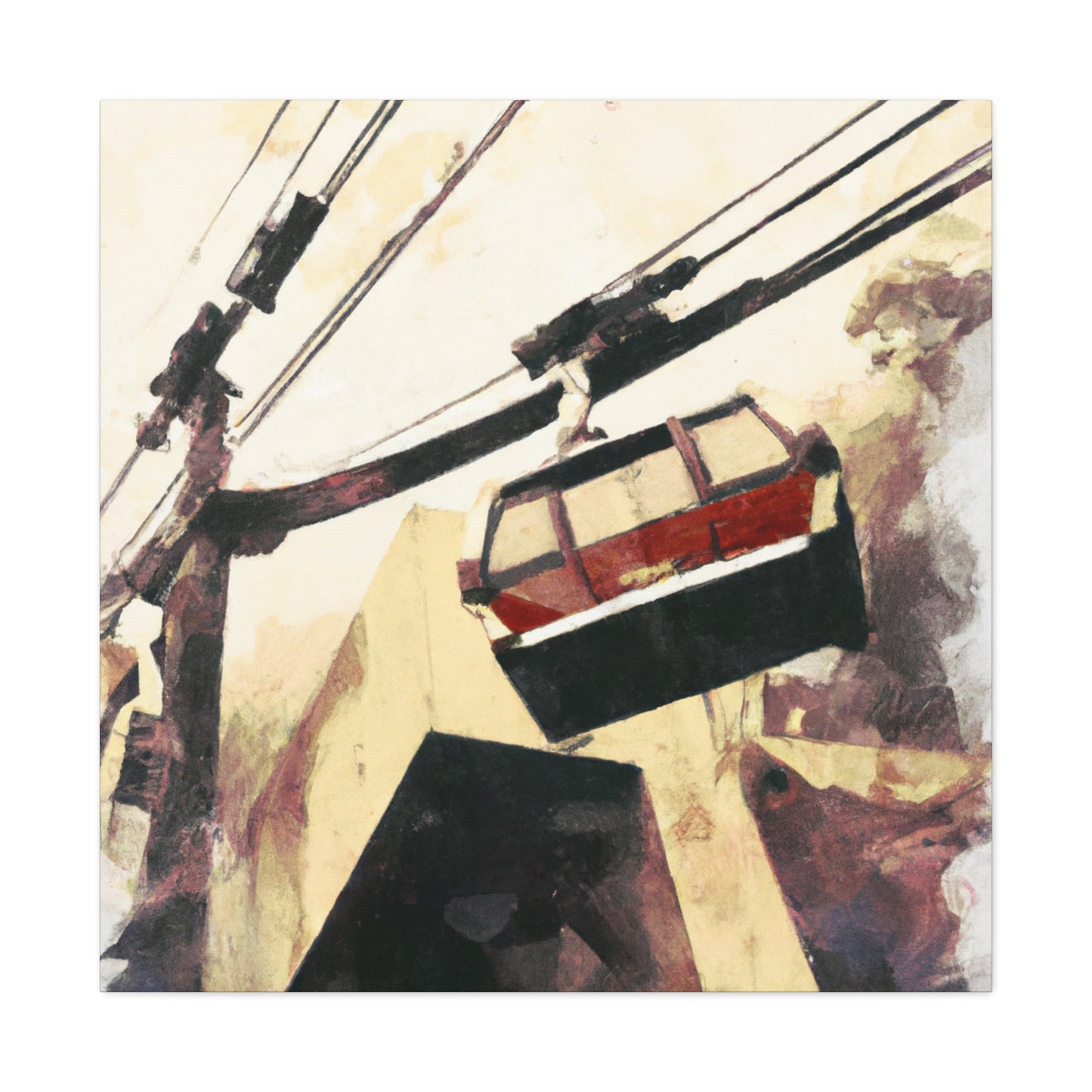 Cable Car Countryside - Canvas