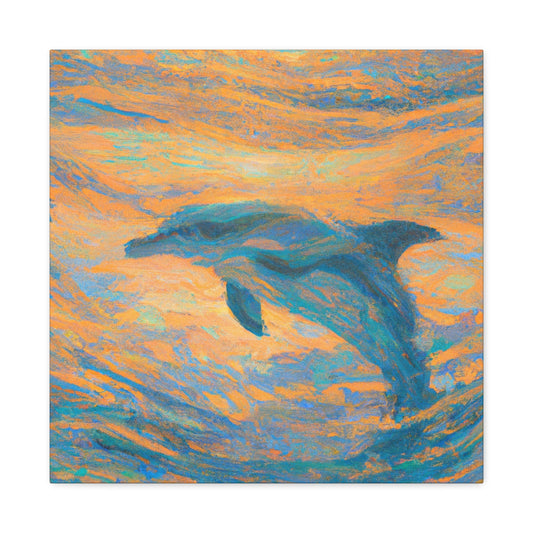 "Dancing Dolphins in Color" - Canvas