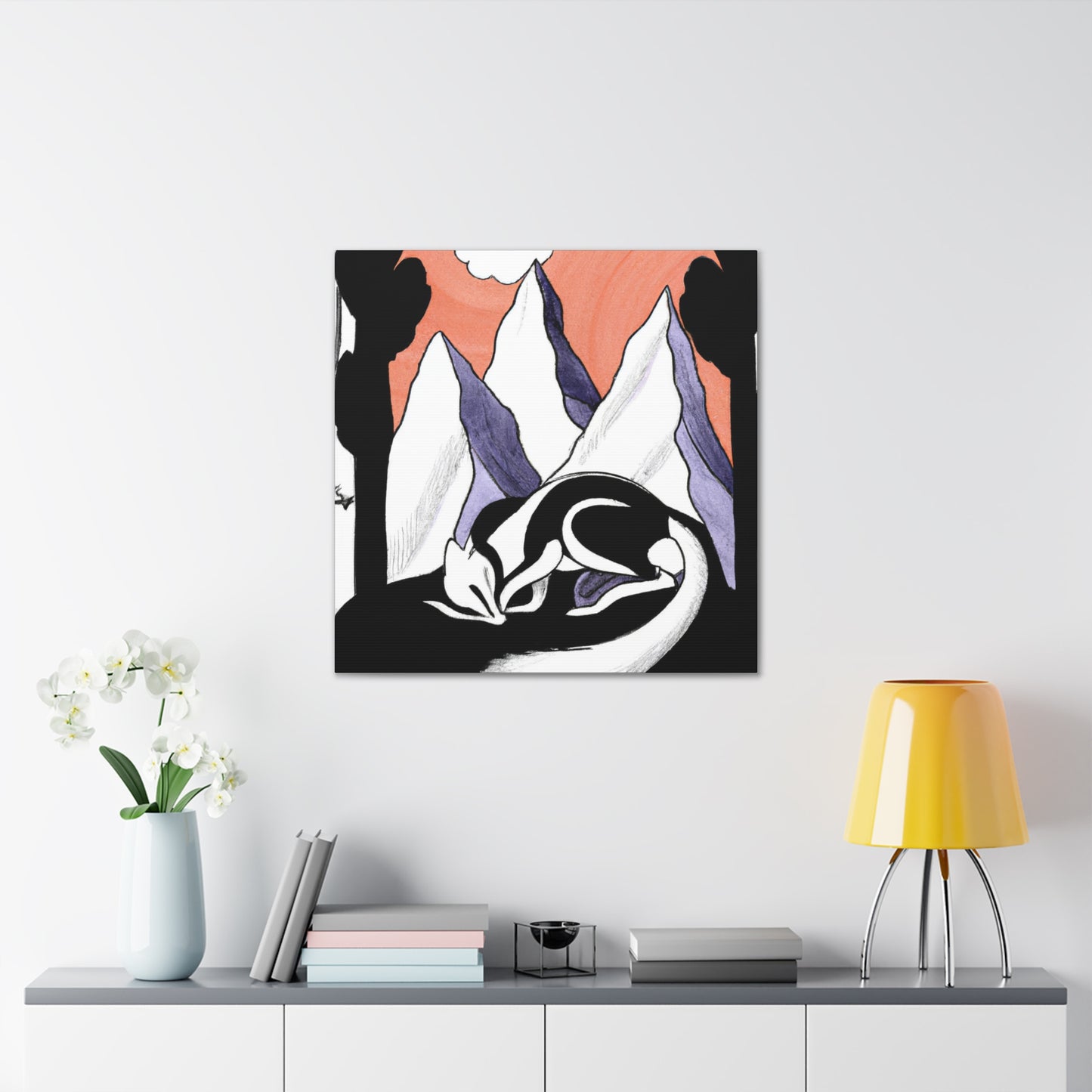 Skunk in Spring Blooms - Canvas