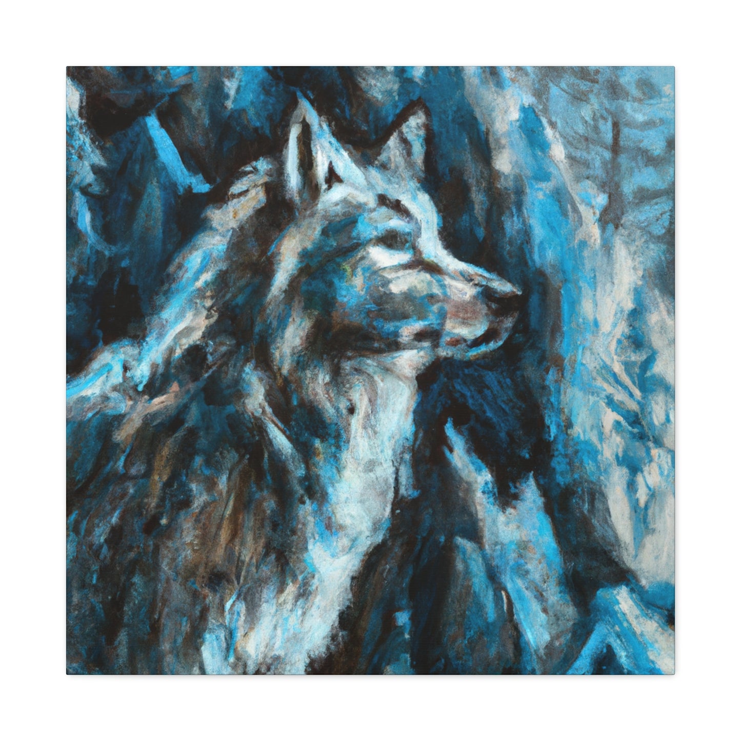 Wolf in Moonlight Glow - Canvas