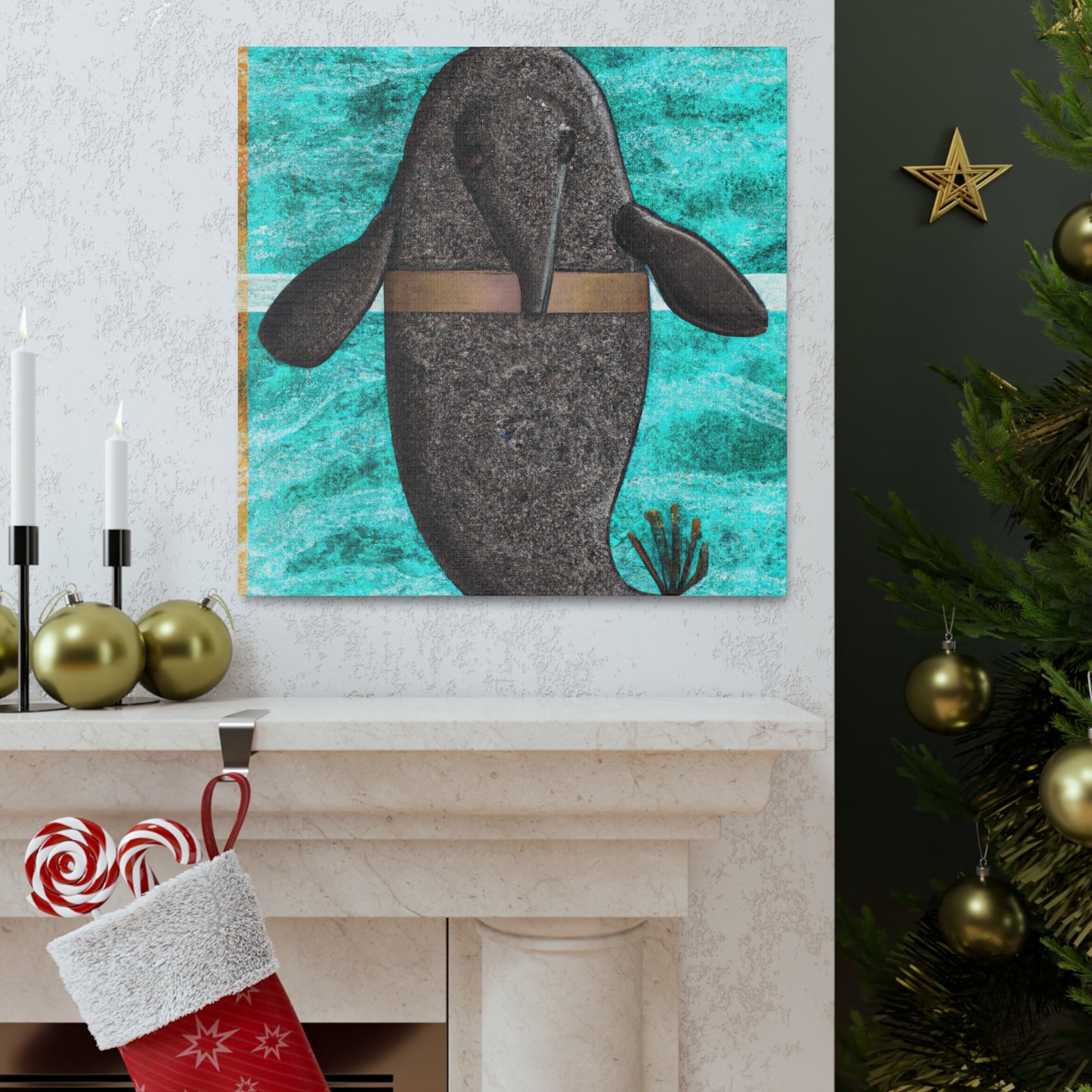 Manatee in Deco Style - Canvas