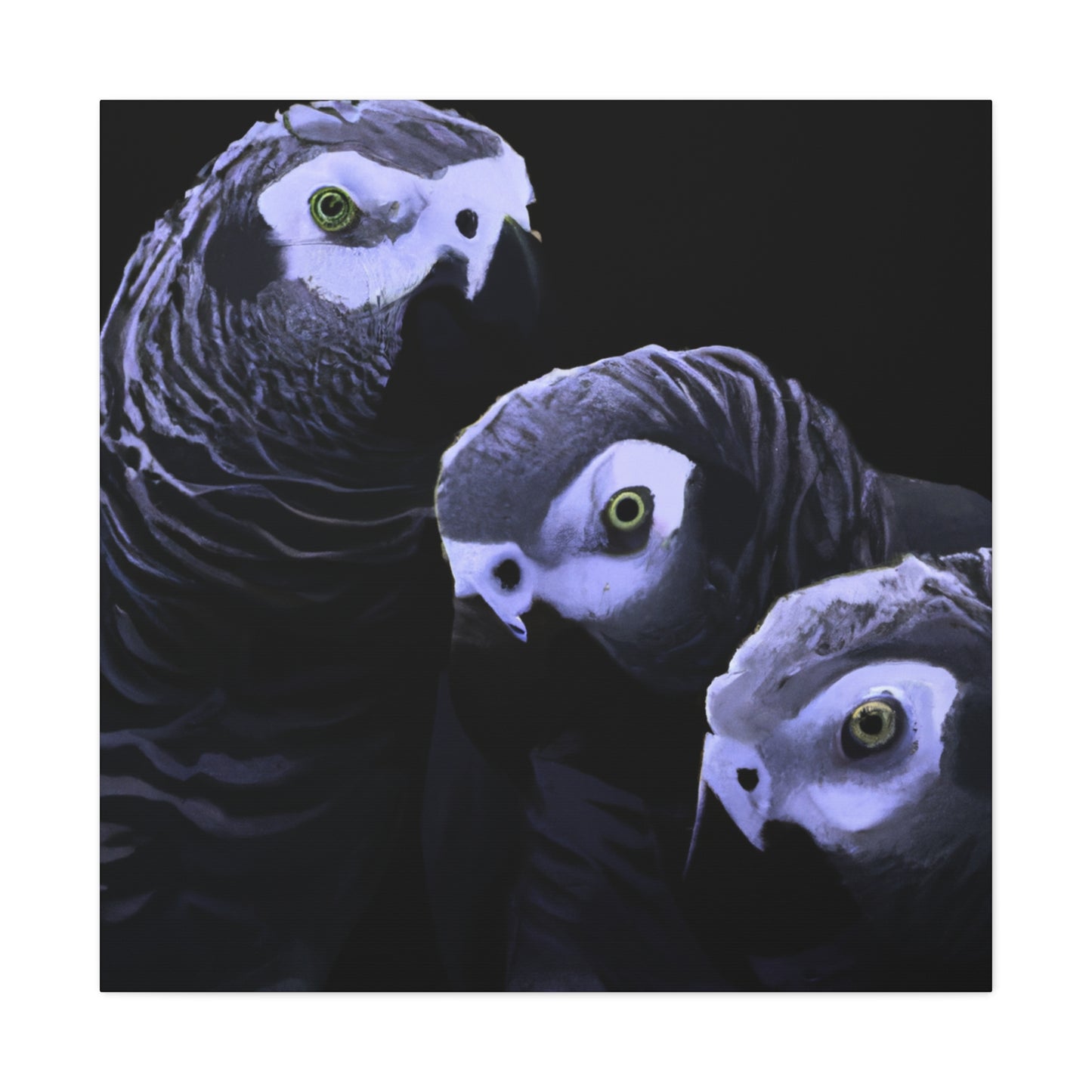 "African Greys Zenith" - Canvas