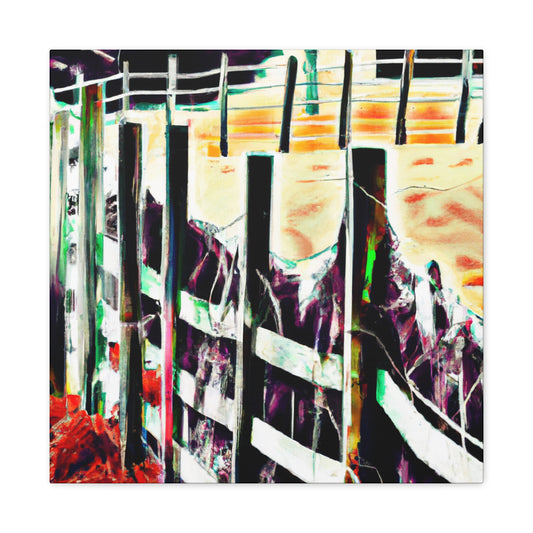 Barnyard Fence Storm - Canvas