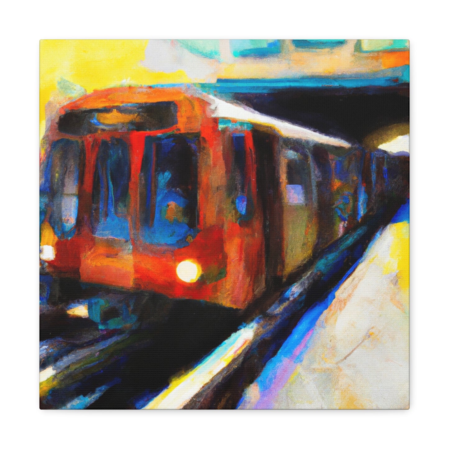 "Subway Train Expressionism" - Canvas