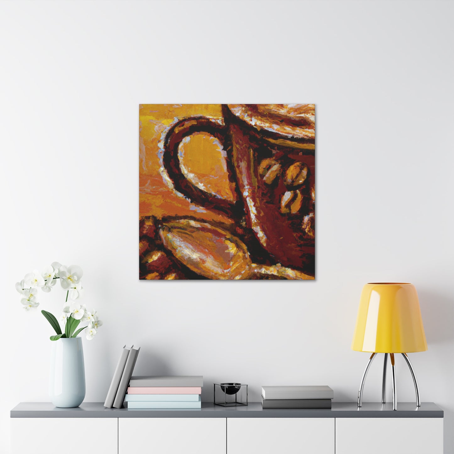 "Coffee: Impressionistic Sip" - Canvas