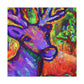 "Reindeer in Fauvist Fire" - Canvas