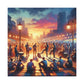 "Buskers' Vibrant Street Showcase" - Canvas