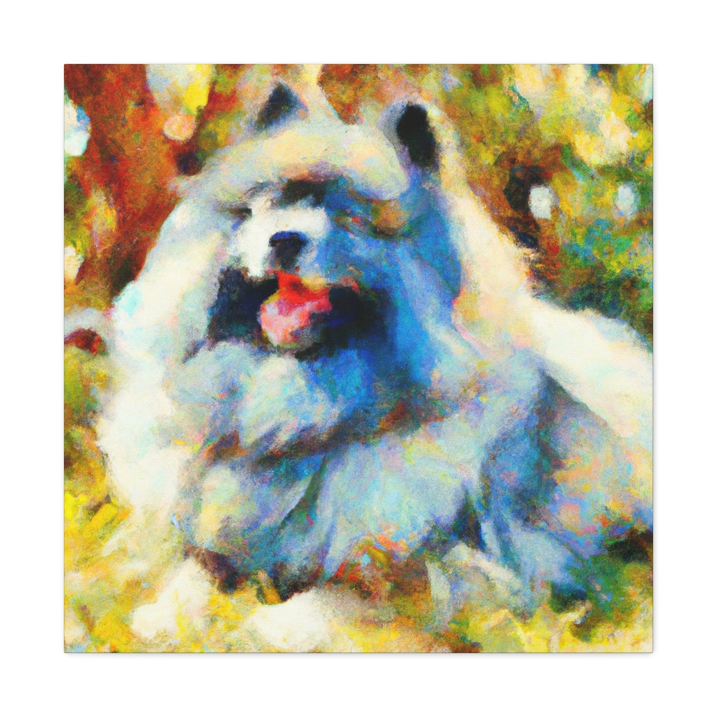 "Keeshond in Impressionism" - Canvas