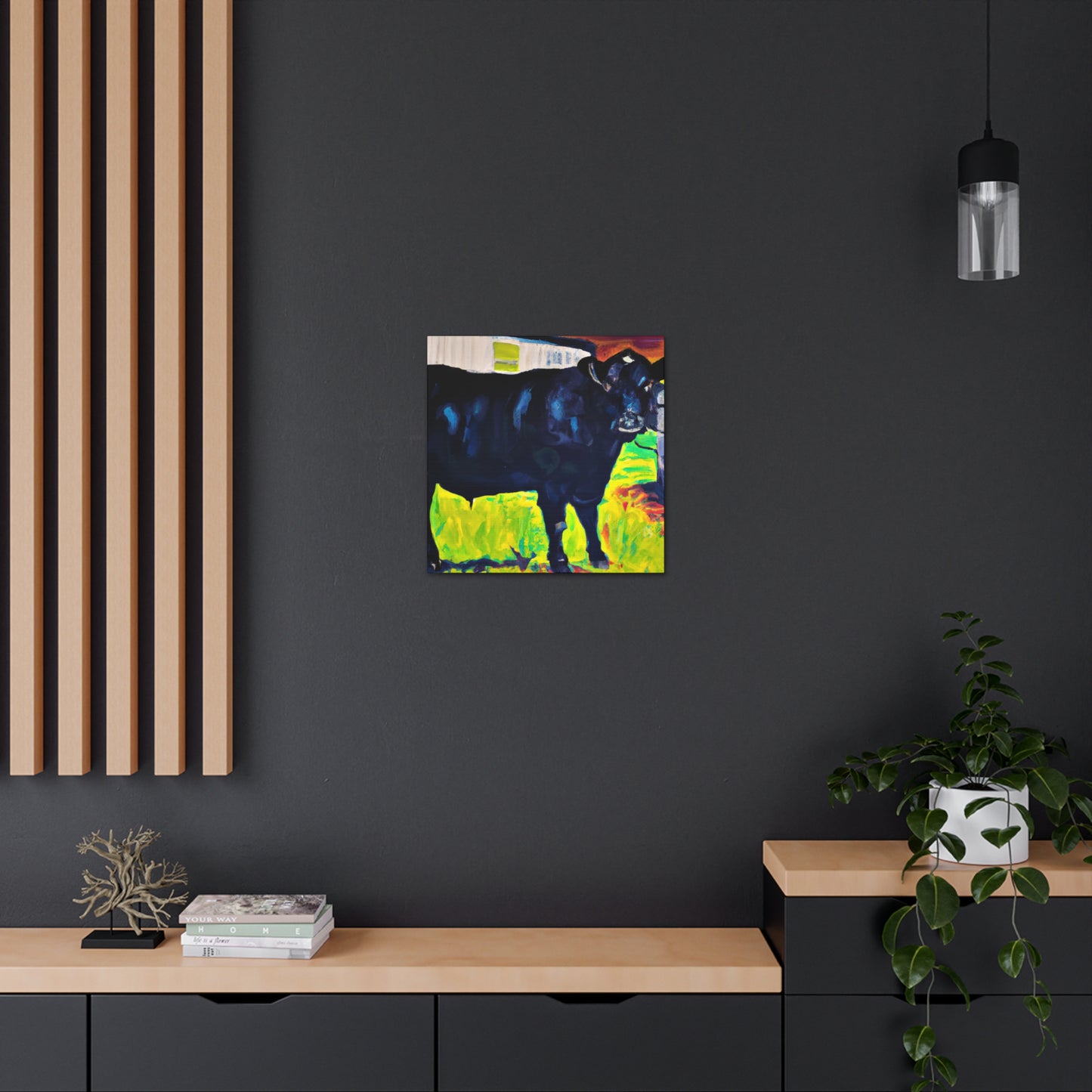 "Herding Black Angus Cattle" - Canvas