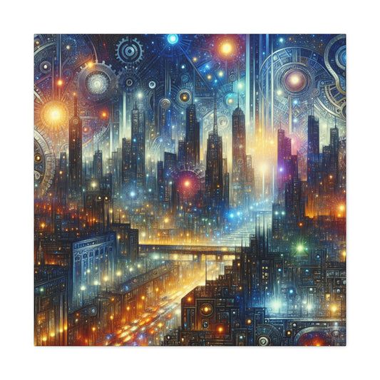 "Nighttime Victorian Metropolis" - Canvas