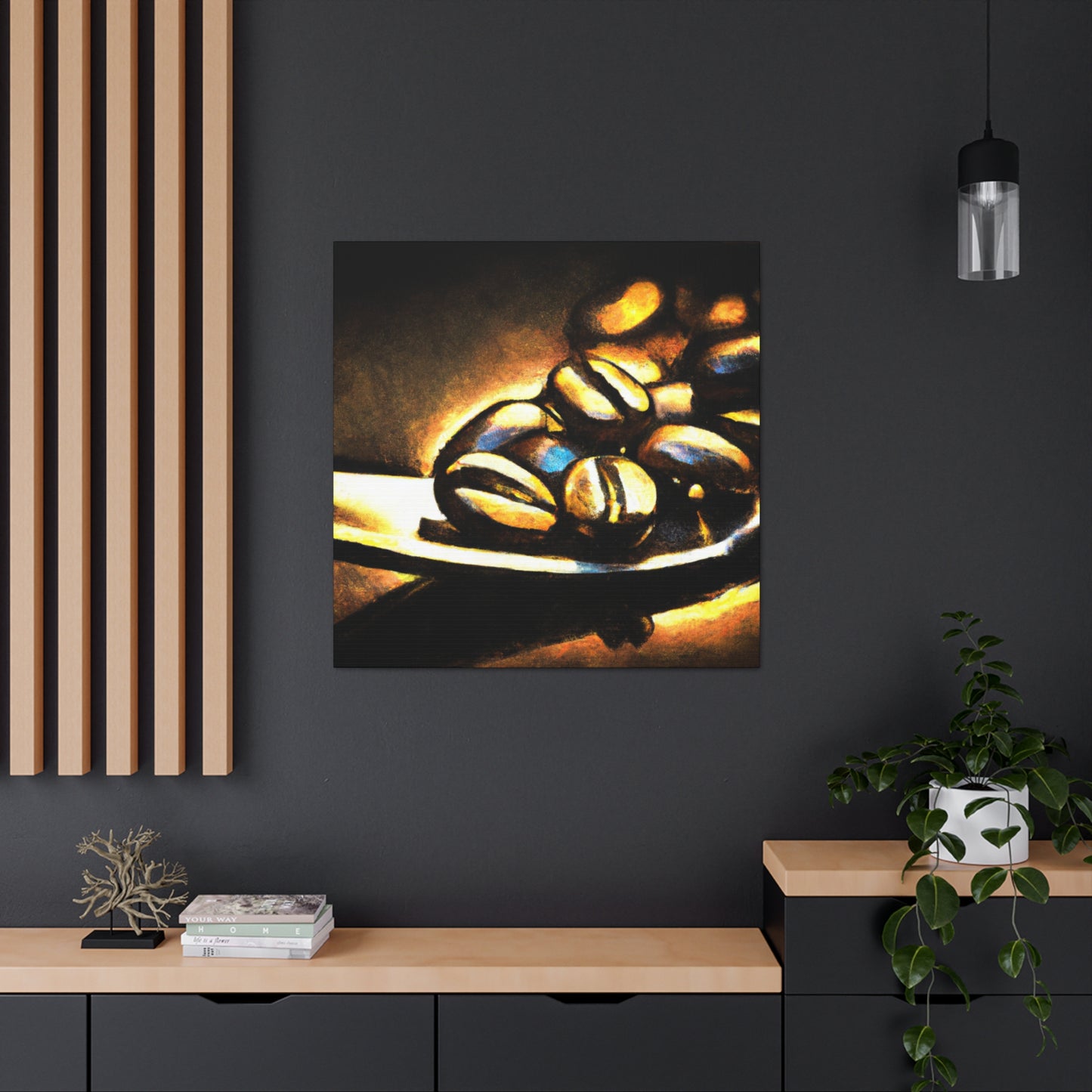 "Steam-Powered Coffee Beans" - Canvas