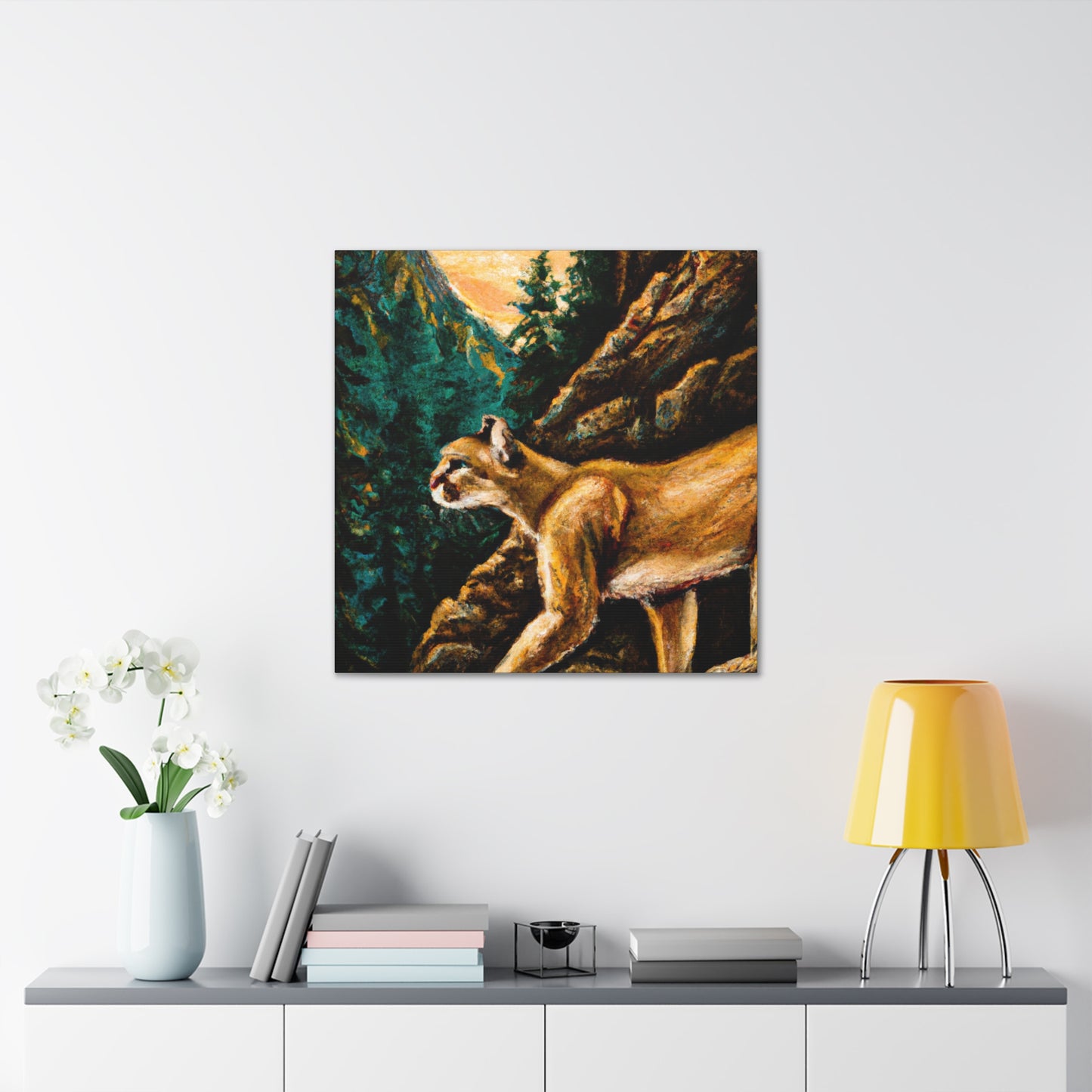 "Cougar in Neoclassicism" - Canvas