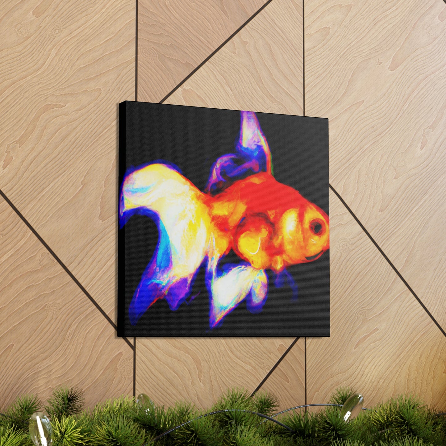 "Golden Fish Delight" - Canvas