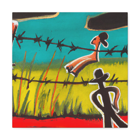 "Barbed Wire Fence Muse" - Canvas