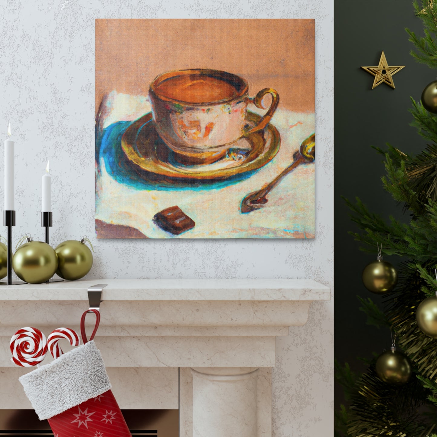 Coffee Cup Luxury Scene - Canvas