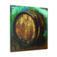 "Whiskey Barrels Glistening". - Canvas