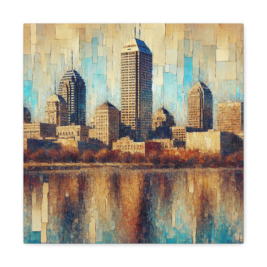 "Vibrant Hoosier Cityscape" - Canvas