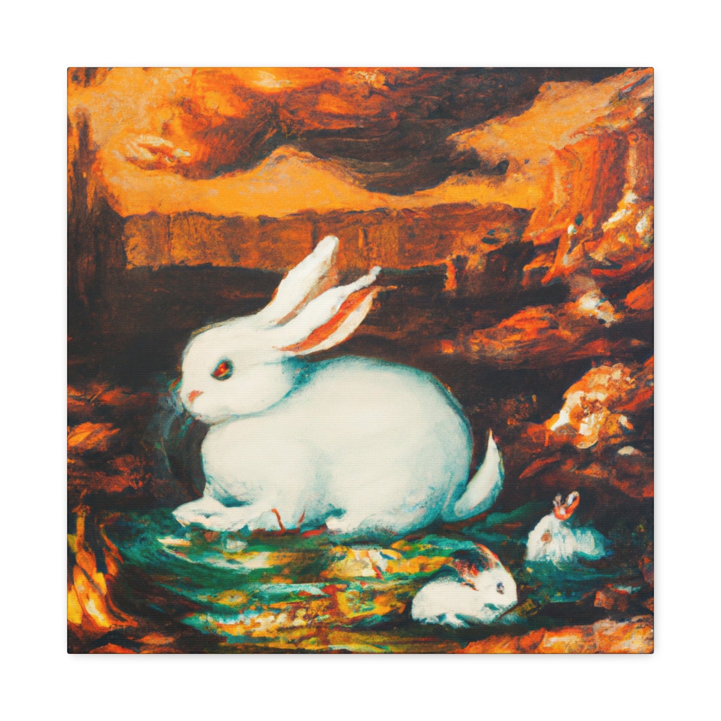 Rabbit in Neoclassicism - Canvas