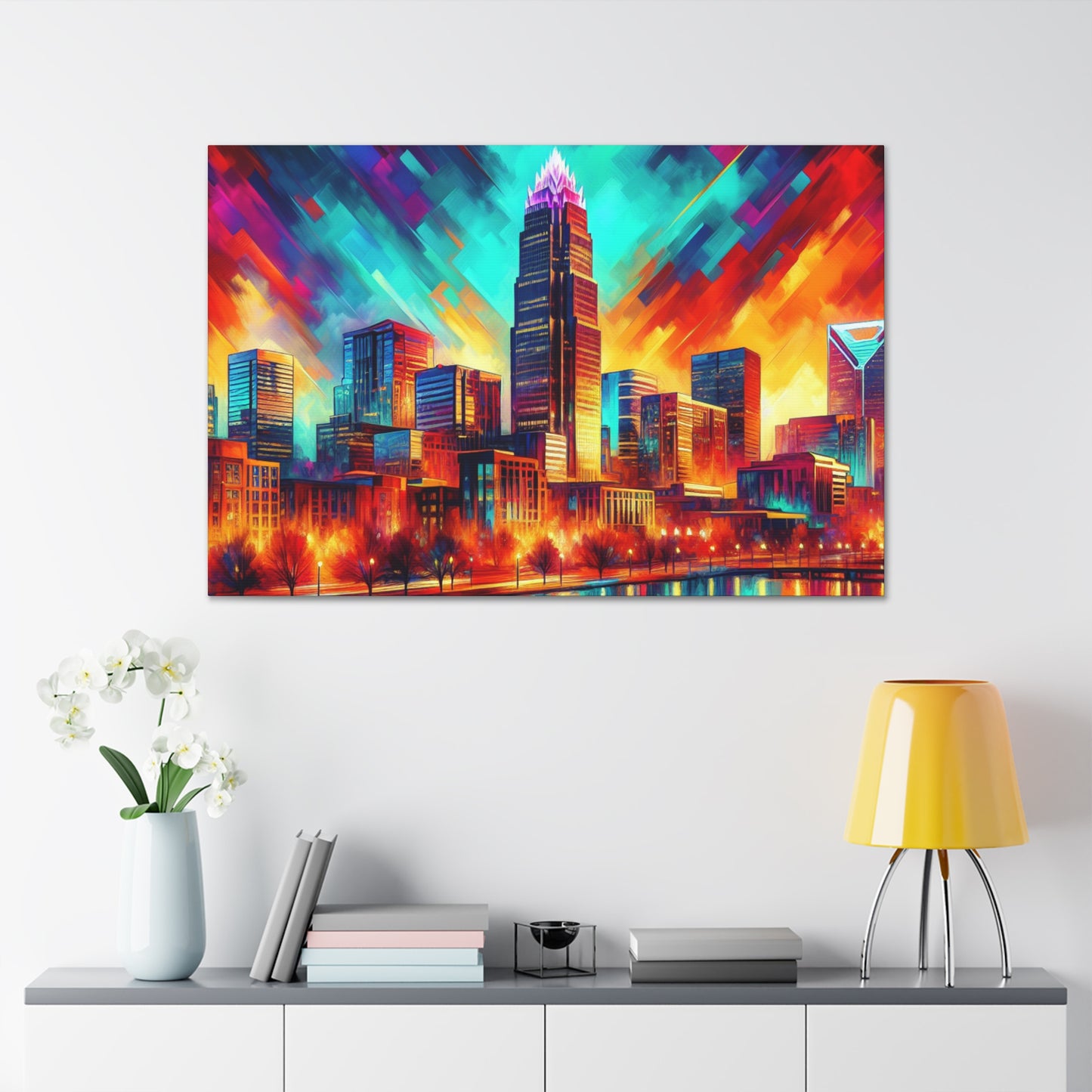 "Urban Serenade: Golden Echo" - Canvas