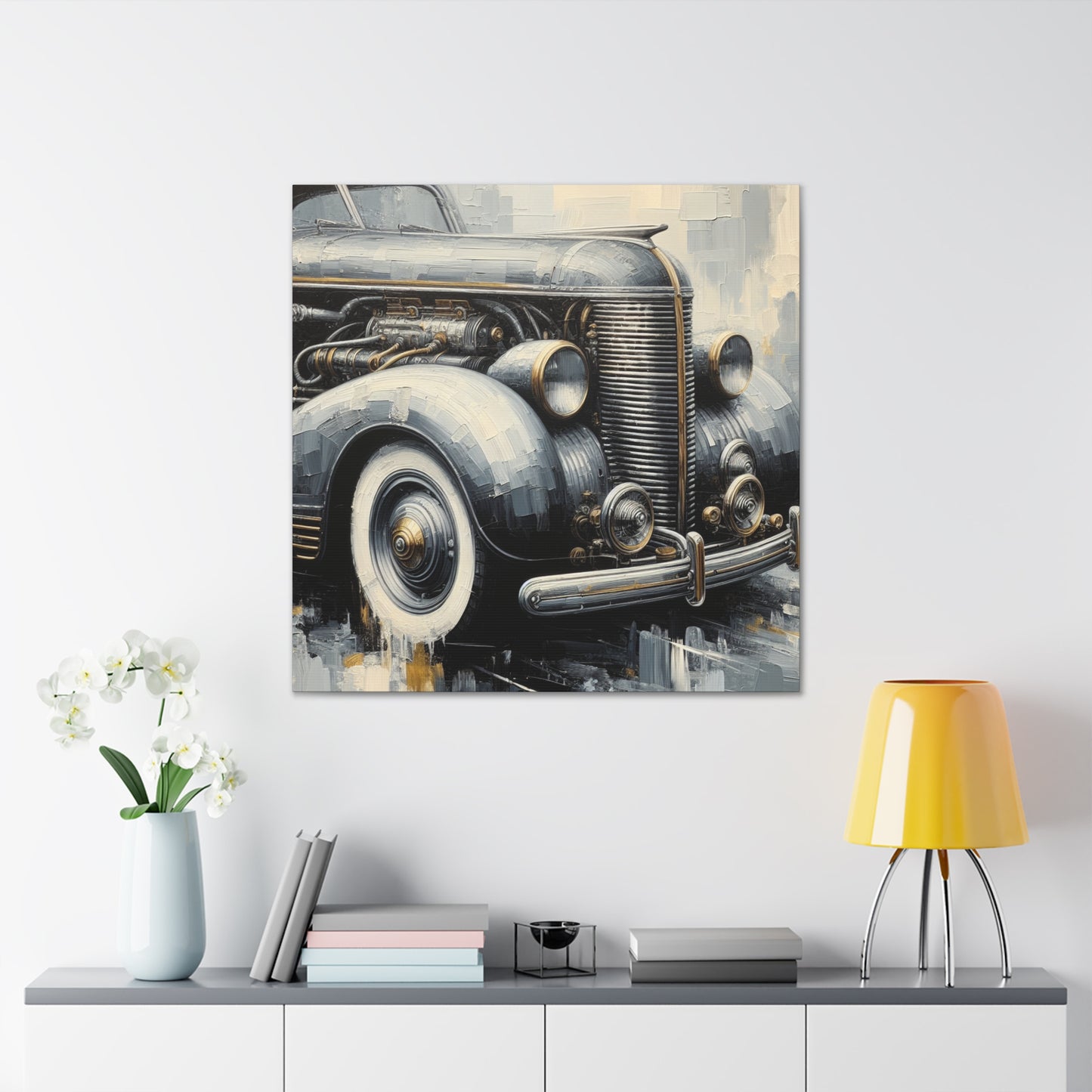 Gleaming Steel Radiance - Canvas