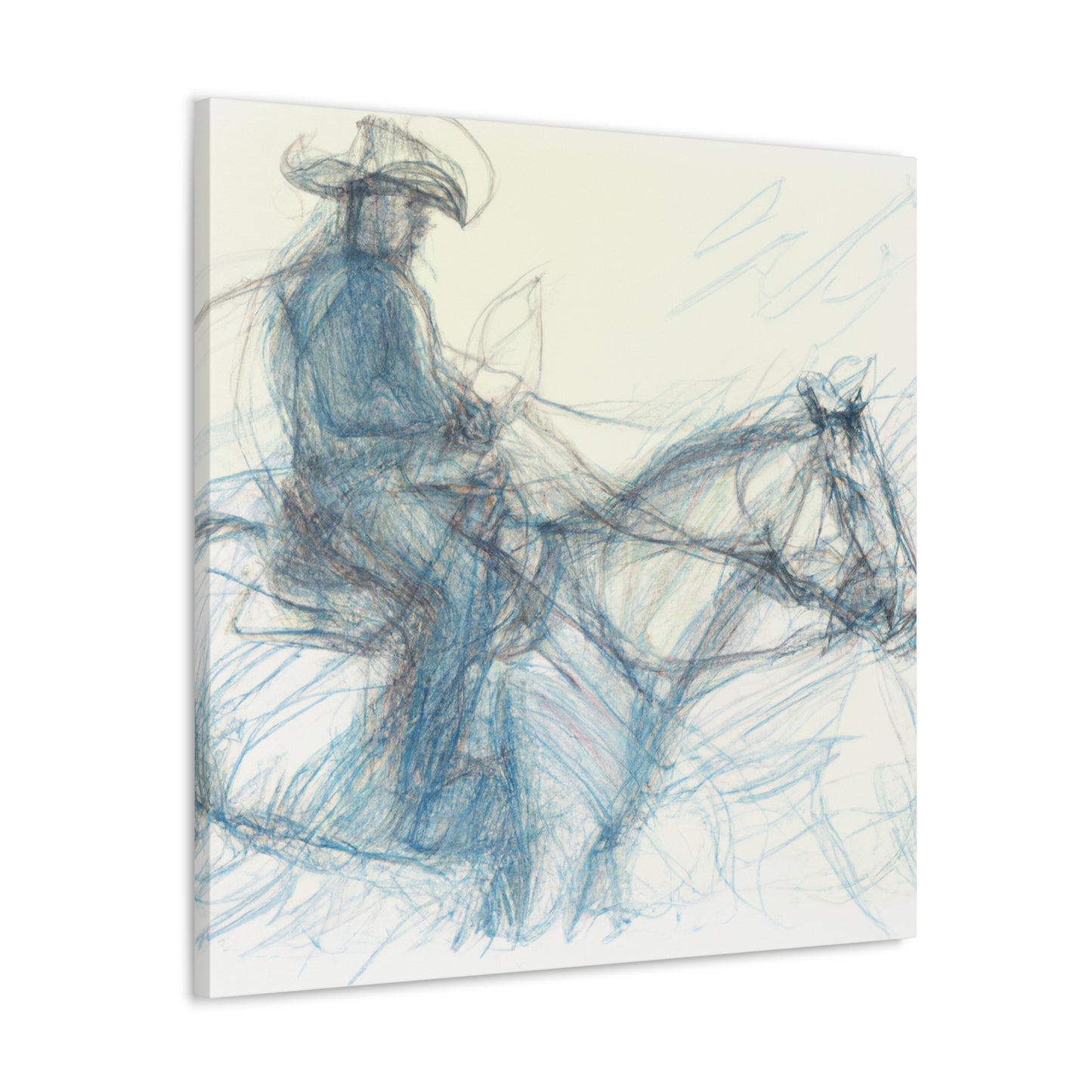 "Cowboy on Horseback" - Canvas