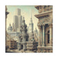 "Golden City's Rococo Splendor" - Canvas