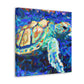 "Sea Turtle Impressionism" - Canvas