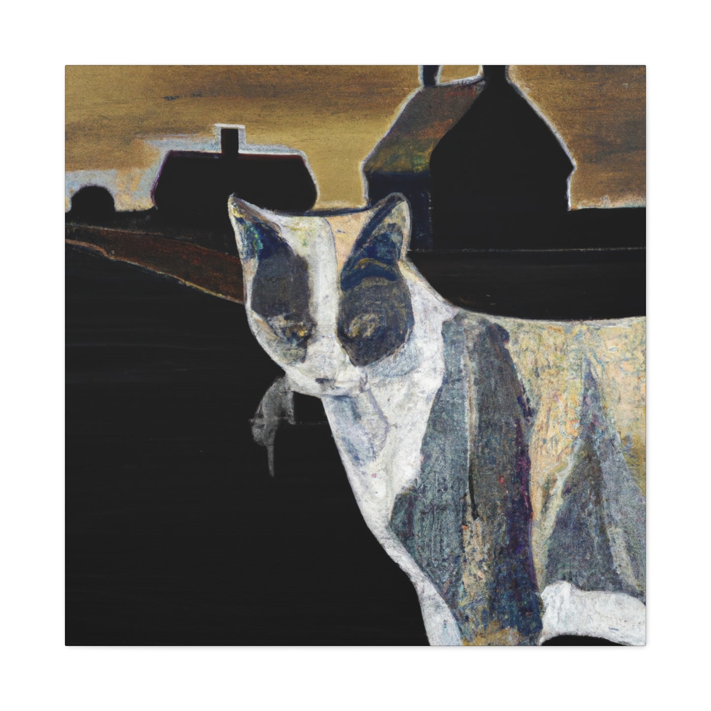 Cat Among Barns - Canvas