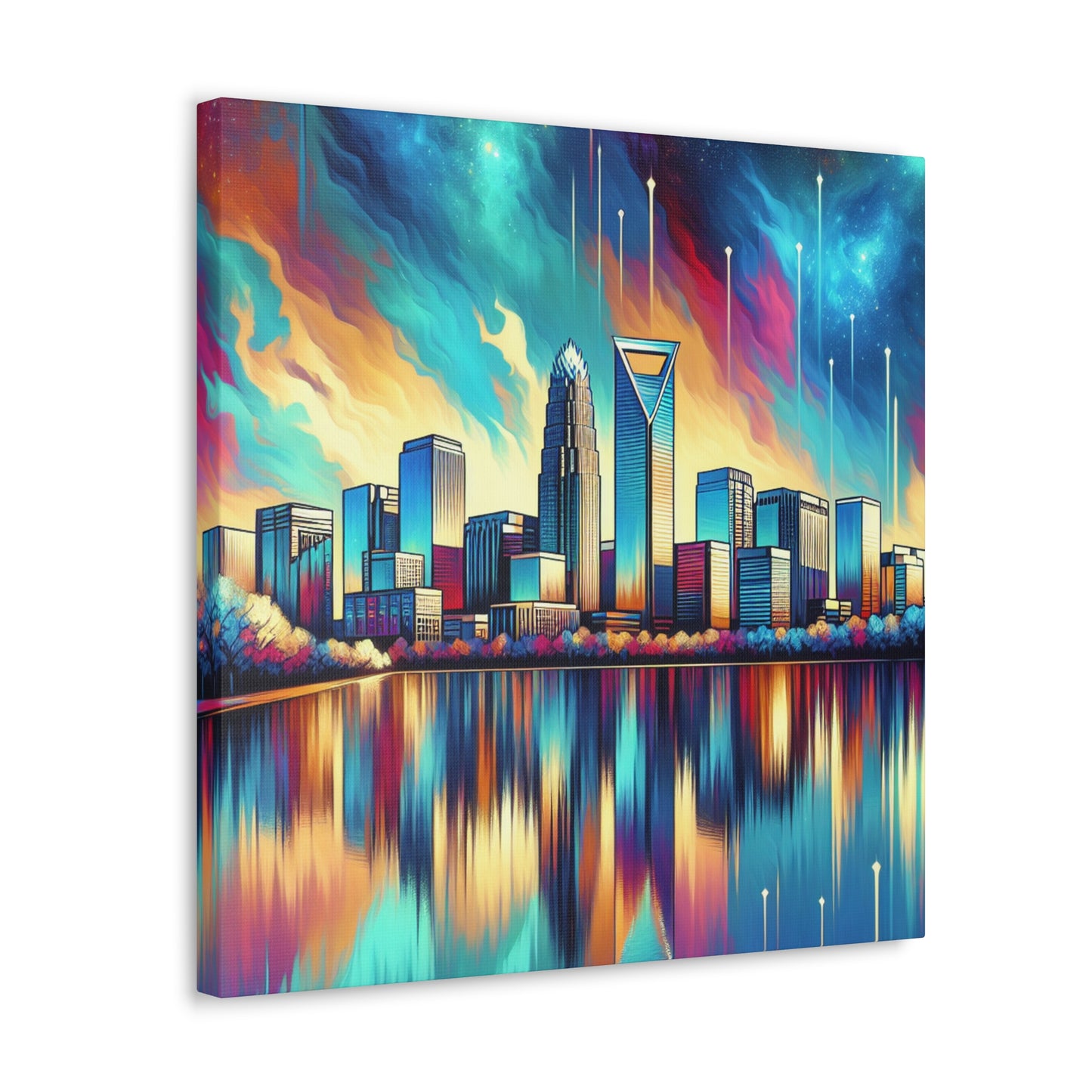 "Charlotte's Vibrant Urban Canvas" - Canvas