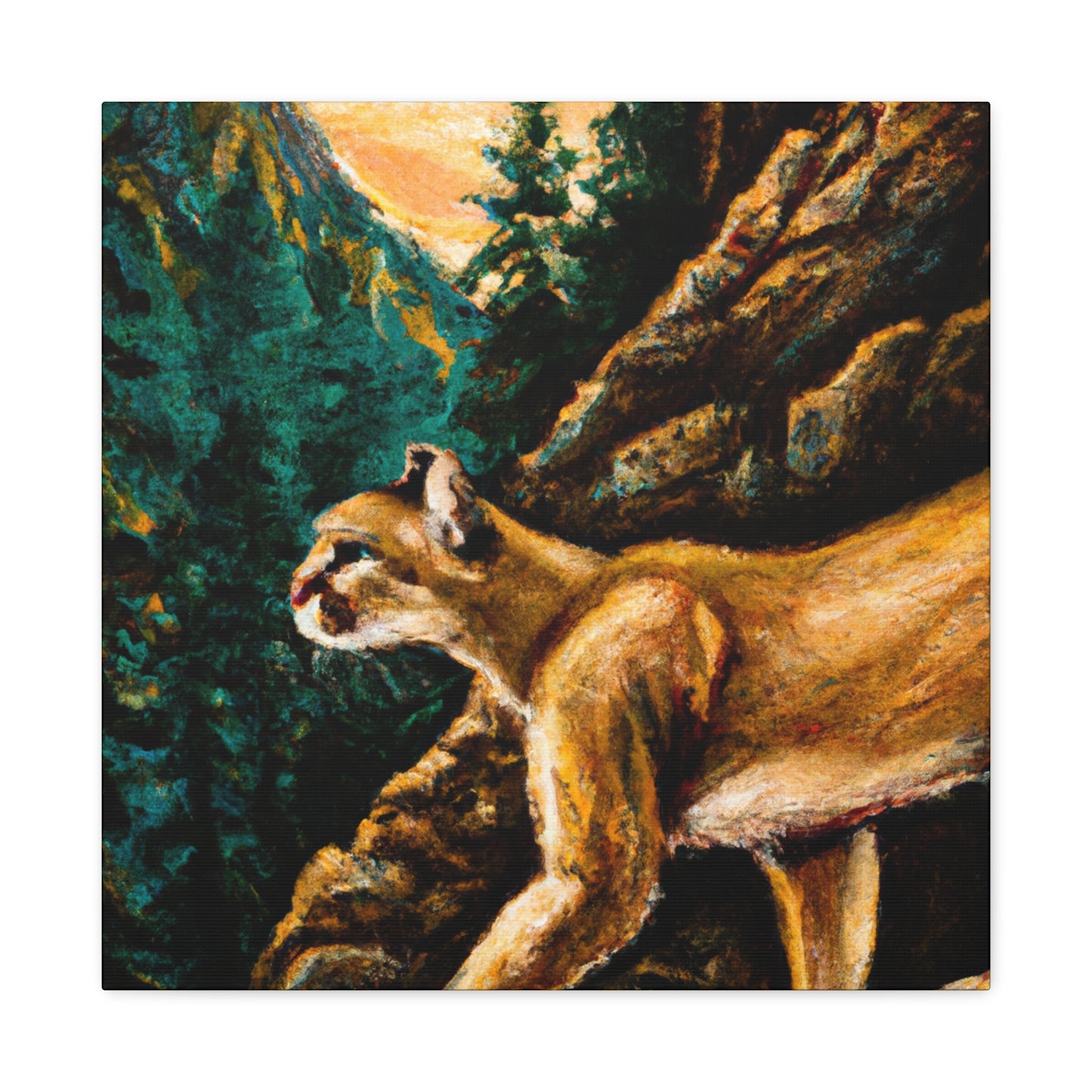 "Cougar in Neoclassicism" - Canvas