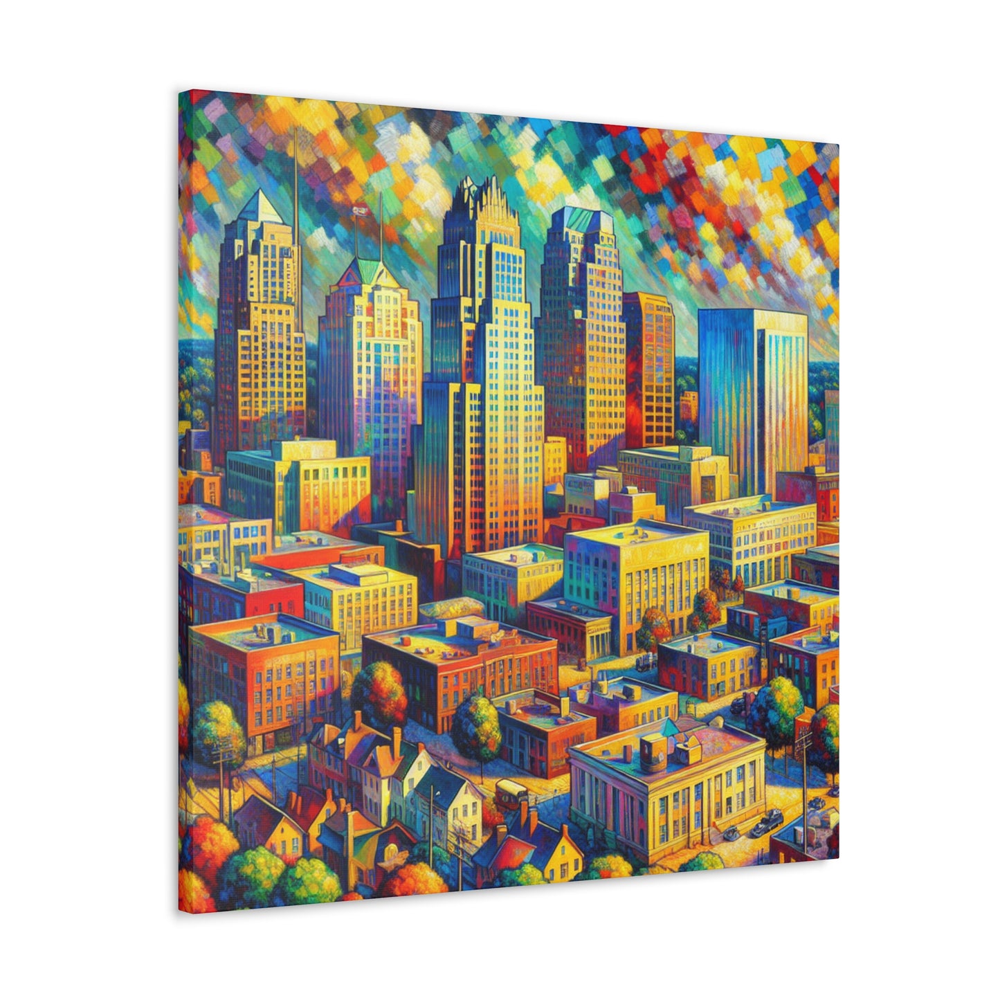 City in Vibrant Colors - Canvas