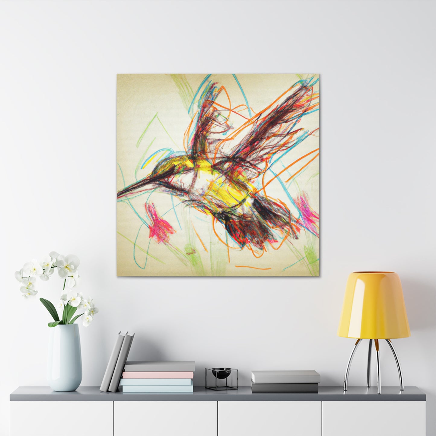 "Hummingbird in Flight" - Canvas